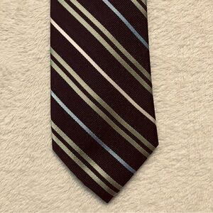 Chaps Ralph Lauren Repp‎ Tie Navy Green Light Blue White 100% Silk Neck Tie